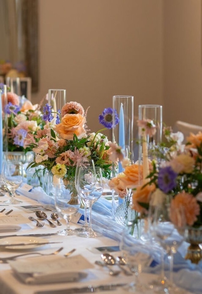 Wedding Breakfast set up at Slaughters Manor