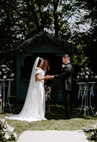 Outdoor Wedding Ceremony Set-up at Stockton House