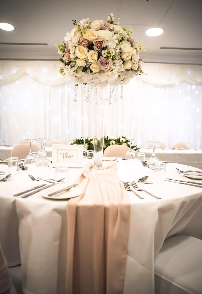 Soft Pink Banqueting Table