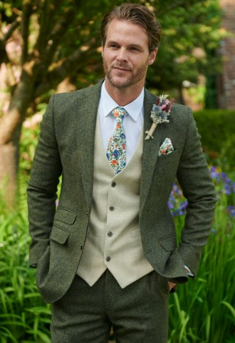 Grooms Green Tweed Appleton for Weddings Shepherd & Woodward