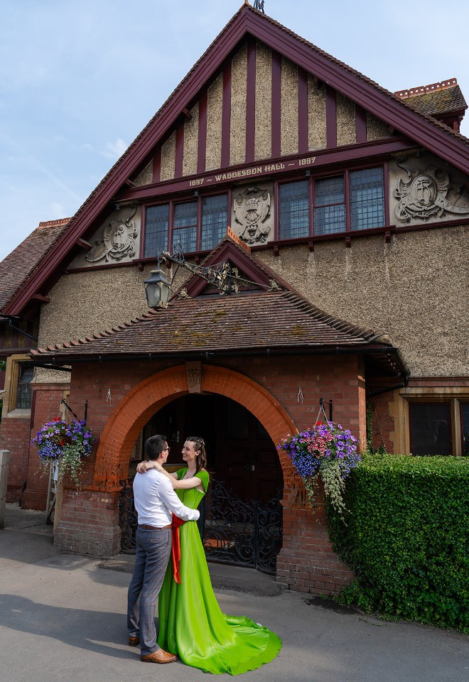 Couple outside Waddesdon Hall