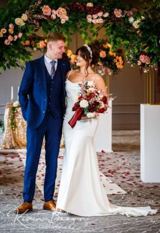 Bride and groom after wedding ceremony The Grand Southport