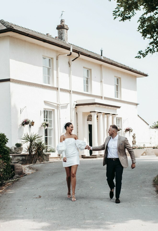 Couple outside venue