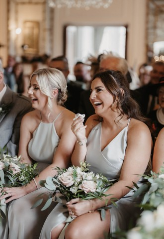 Bridesmaids at Auchen Castle - a romantic castle wedding venue in Scotland