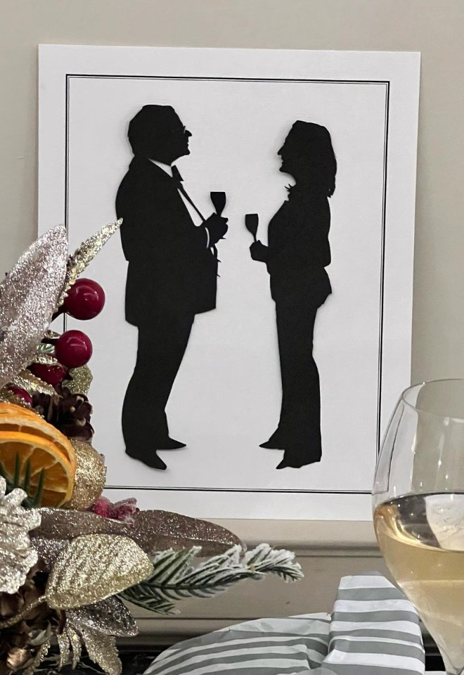 Silhouettes of man and woman