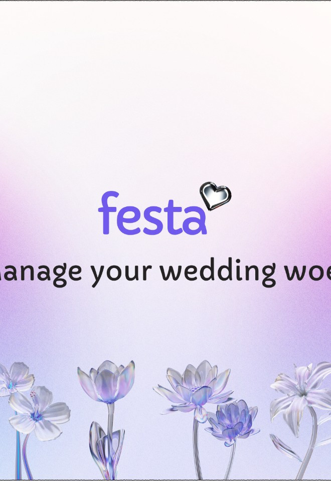 Festa AI wedding coordinator promoting support for couples planning their wedding.