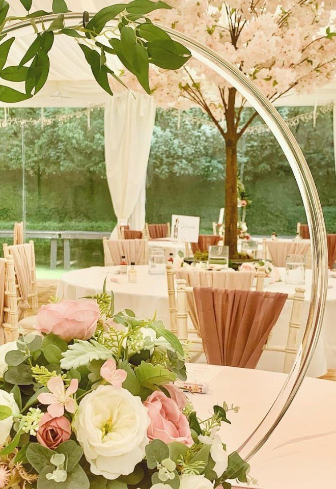 Flower display at Hockwold Hall wedding venue in Norfolk