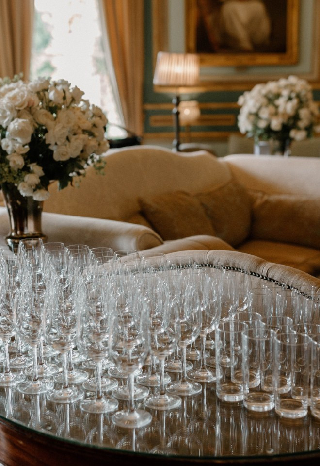Drinks Reception in the Drawing Room at Swinton Park Hotel
