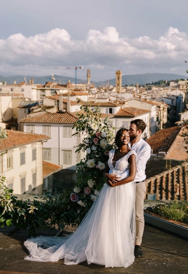 Bride and groom in Florence