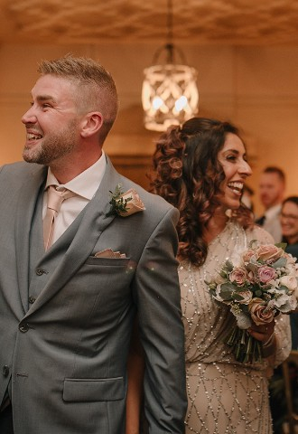 Wedding couple int he Herd at The Elephant Hotel - a wedding venue in Berkshire