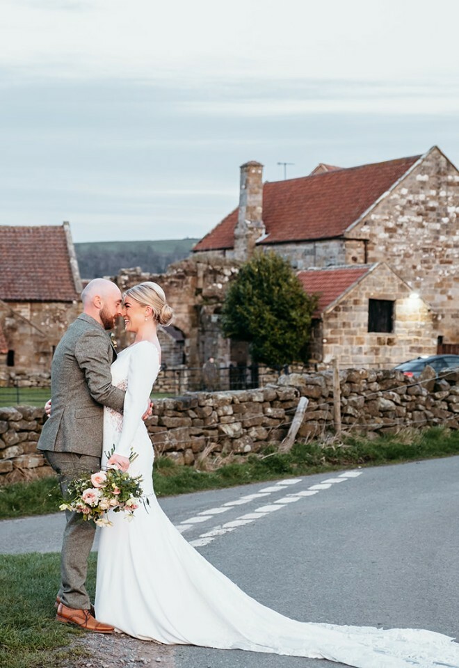 Couple outside venue
