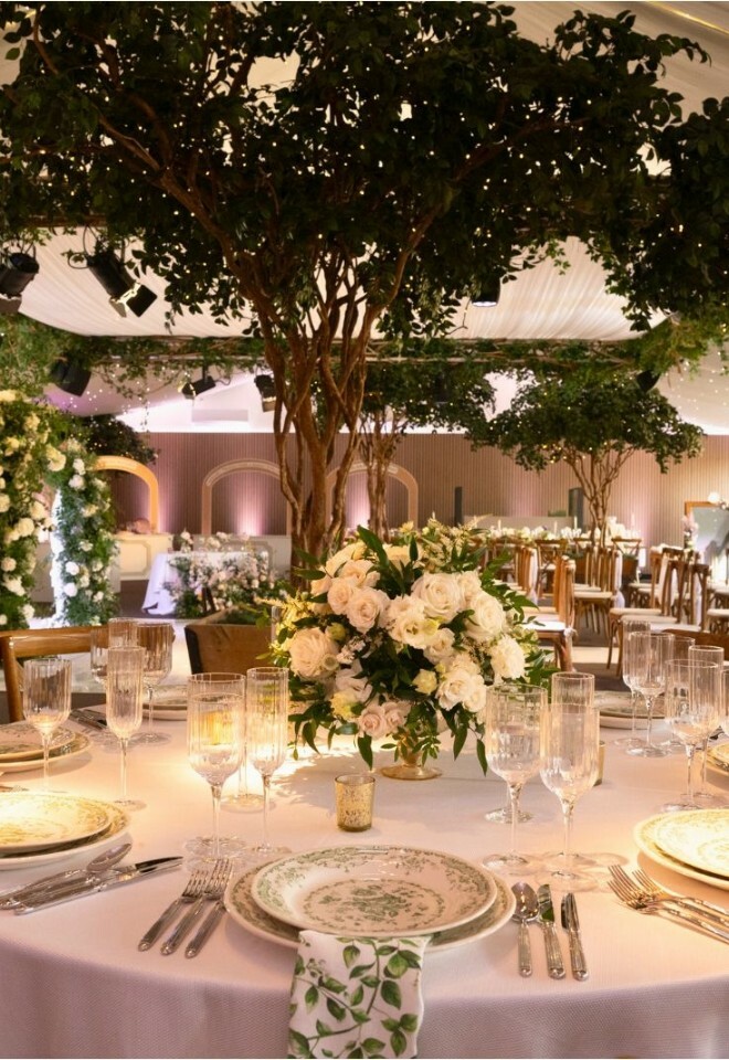 Rustic wedding setup