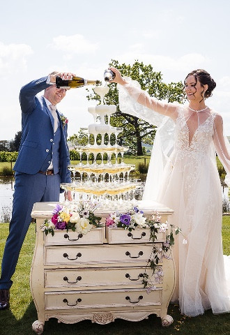 Wedding Champagne tower at Davenport House 