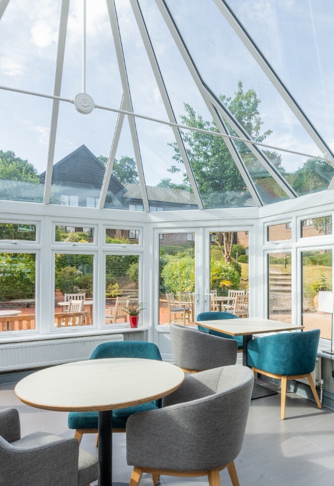 Garden Room looking out over the courtyard