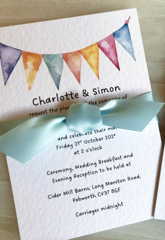 Summer Bunting Wedding Invitations