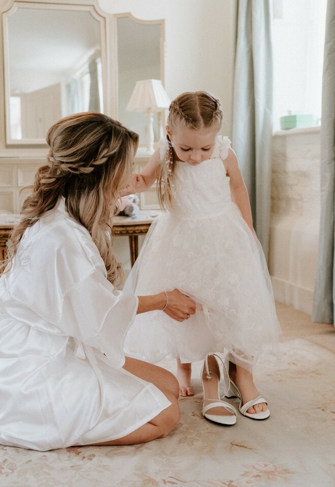 Bridal prep made more special when your daughter is part of it. Mother and daughter moment