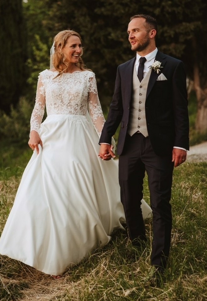 Wedding Dress & Veil made by Susie Grist Couture