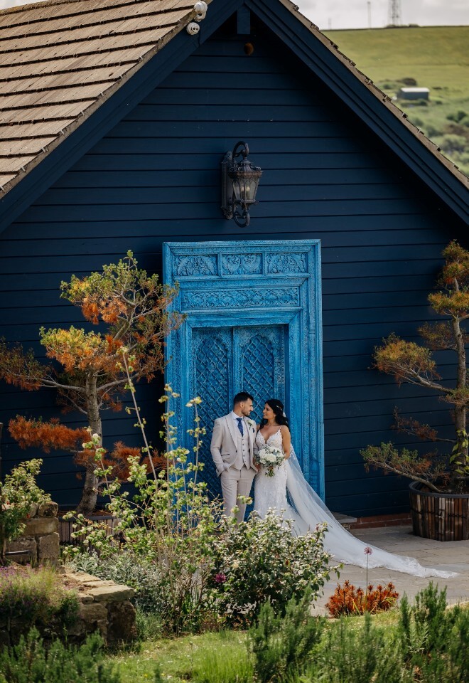 Blue door of Chapel Over The Bay
