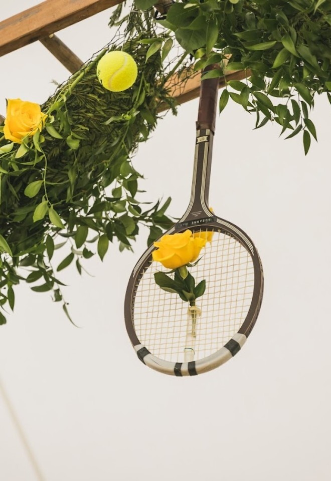 yellow rose tennis venue decor