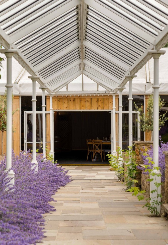 The grounds with flowers at a Northamptonshire country wedding venue