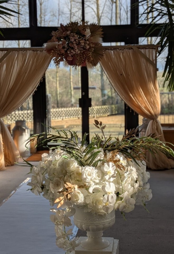 Wedding flowers at Briar House Barns in Rotherfield, East Sussex”