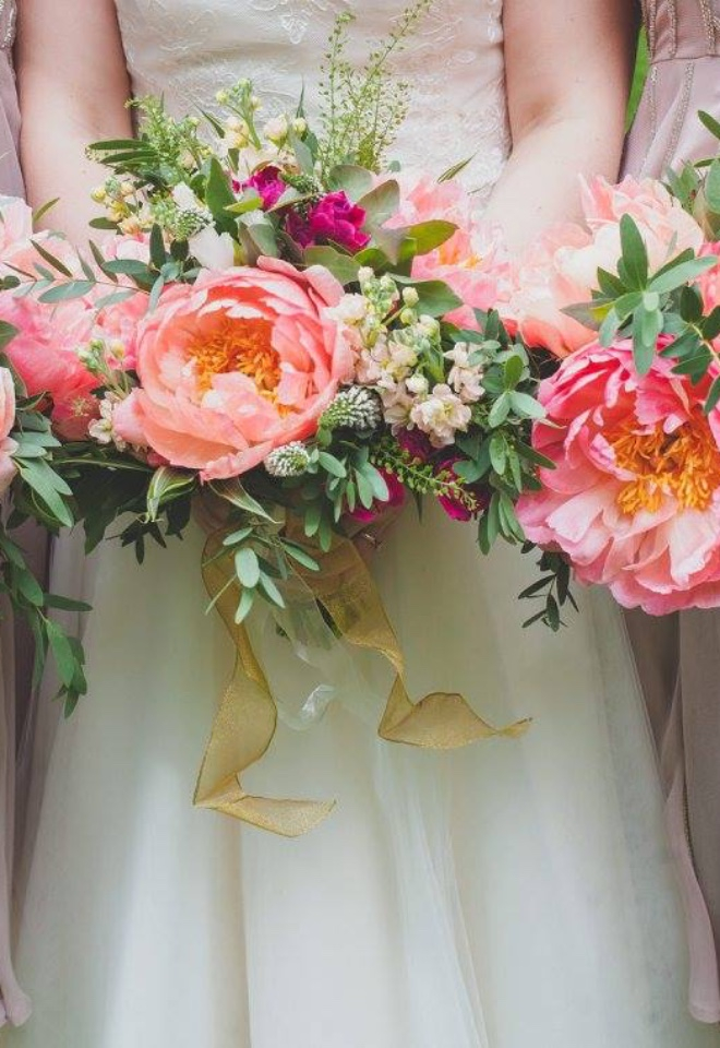 Flowers by Kirsty Wedding Flower Peonies bridal bouquet