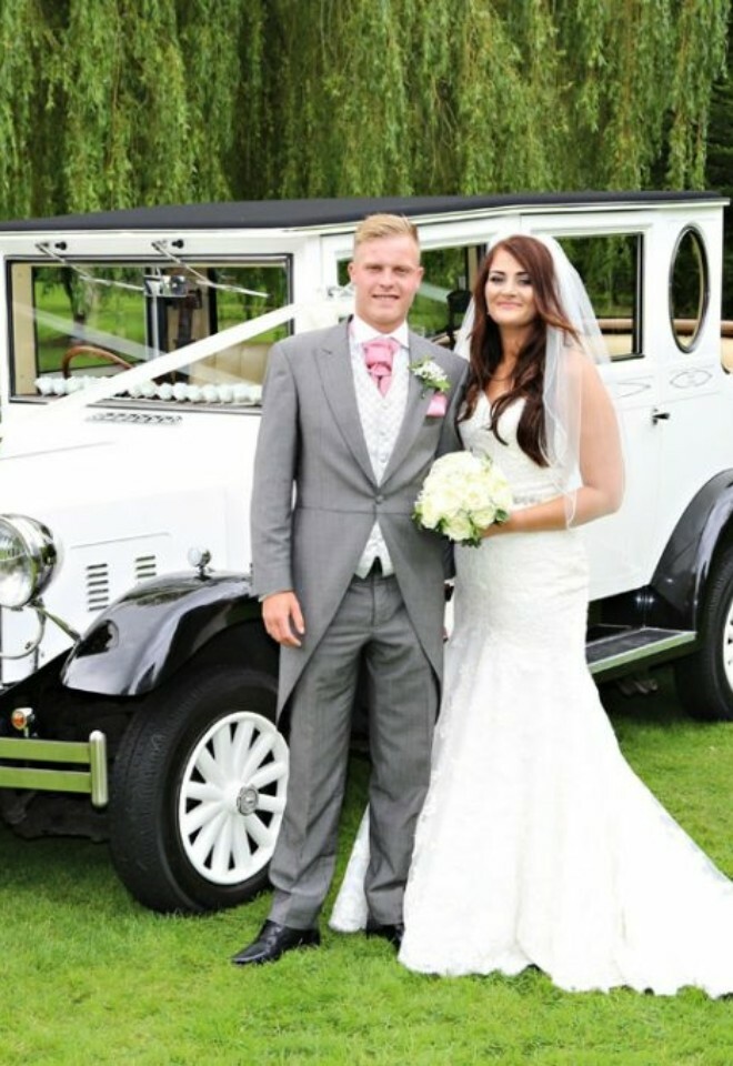 Wedding car on gardens