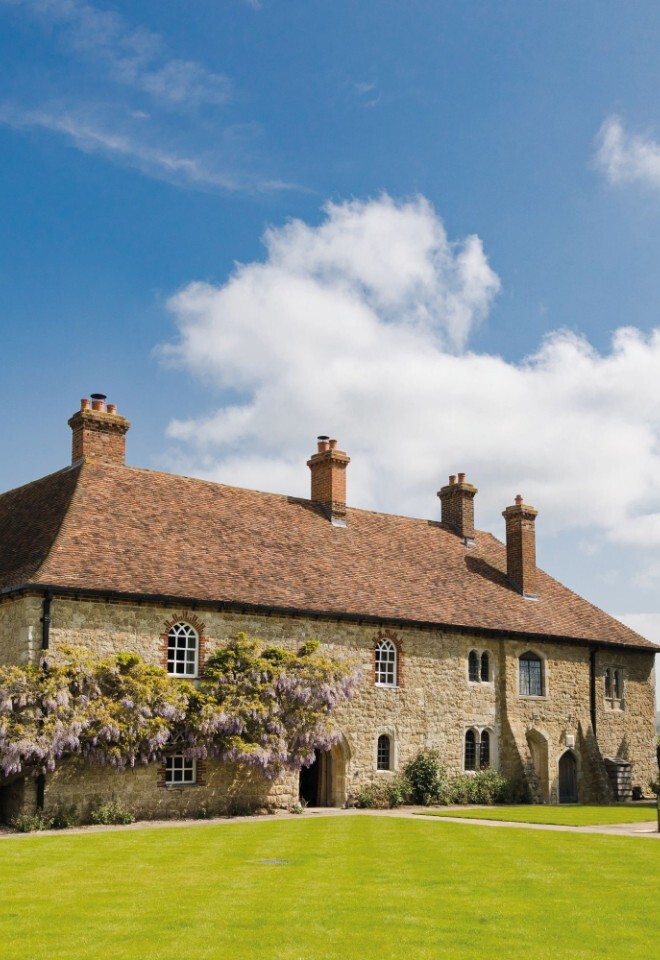 Battel Hall at Leeds Castle with its stunning garden area