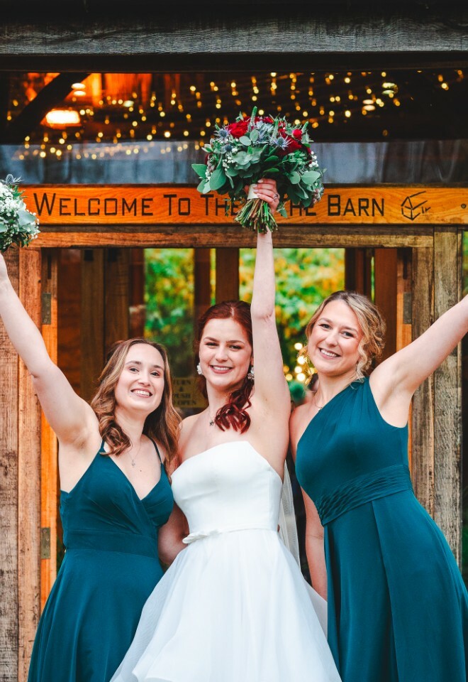 Bride and bridesmaids