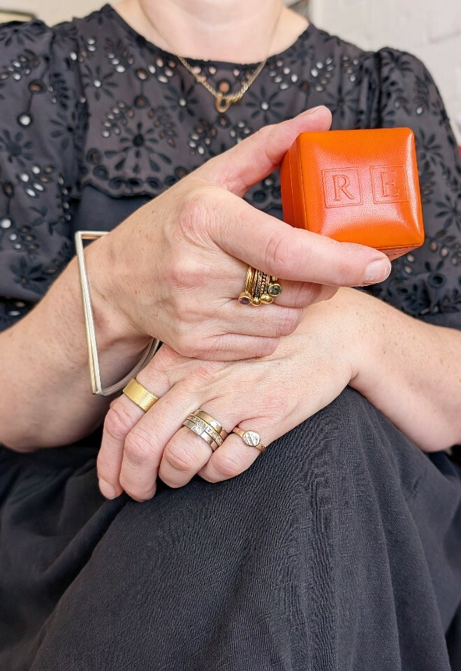 Roz Prest wearing bespoke jewellery