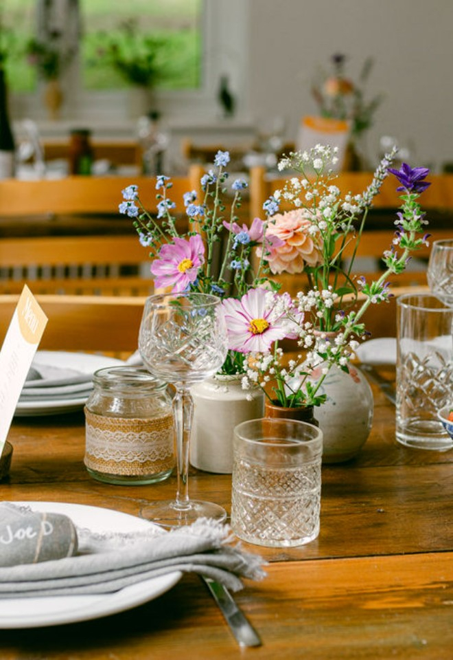 Rustic wedding table decor 