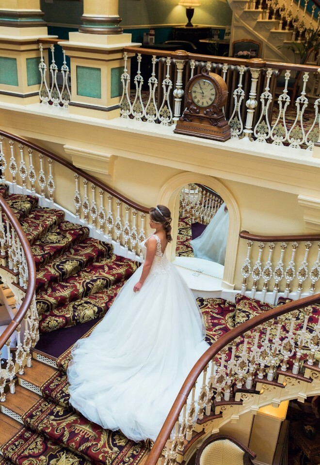 bride on staircase