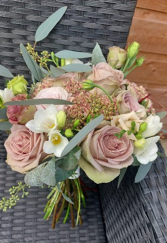 Blush pink wedding bouquet, Flowers by Marion, Crayford, Kent