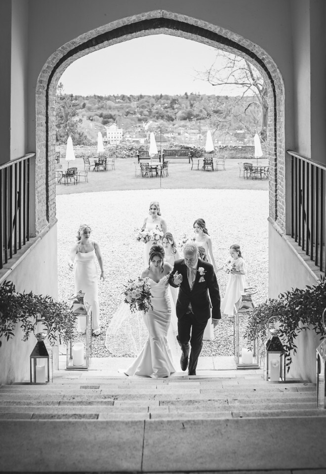 The Bride coming up the Foxs Steps