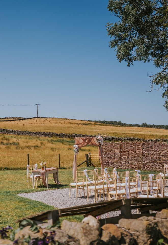Outside ceremony at Chilli Barn 