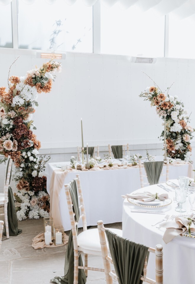 Sun room wedding reception