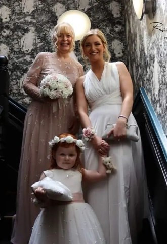 Bridesmaid and Flower girl ready to walk down the aisle at The Bold Hotel