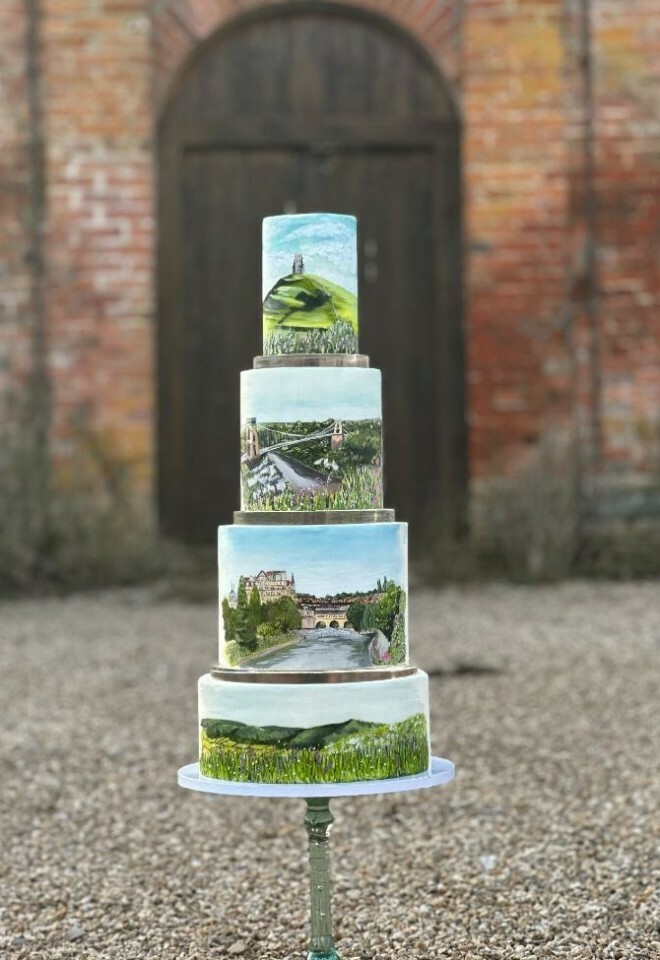 Somerset inspired painted cake