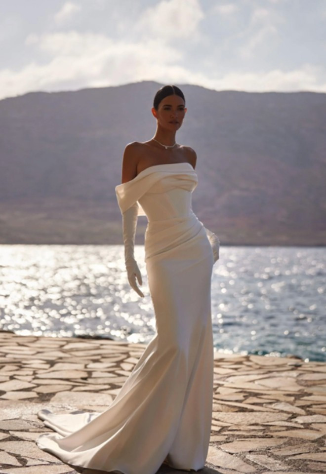 Ottilie by Milla Nova beautiful sleek satin wedding dress