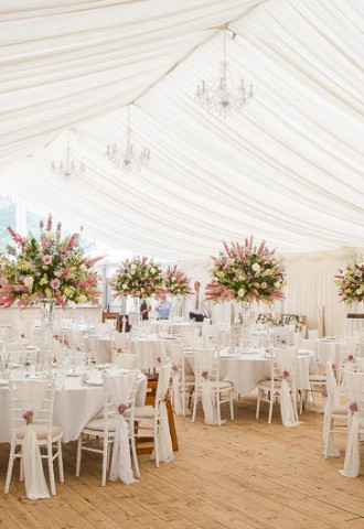 Marquee Display Wedding Breakfast Hockwold Hall Decorations