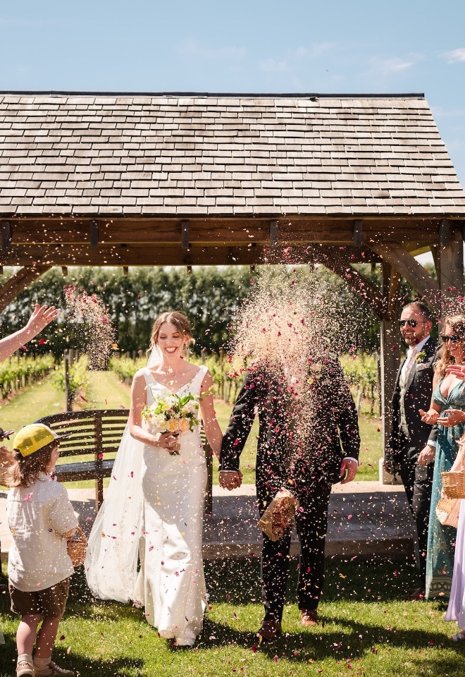Confetti Walk Bride Groom Wedding Photographer 