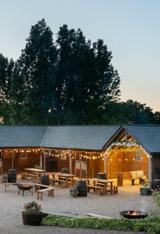 manor hill house wedding venue barn with lights