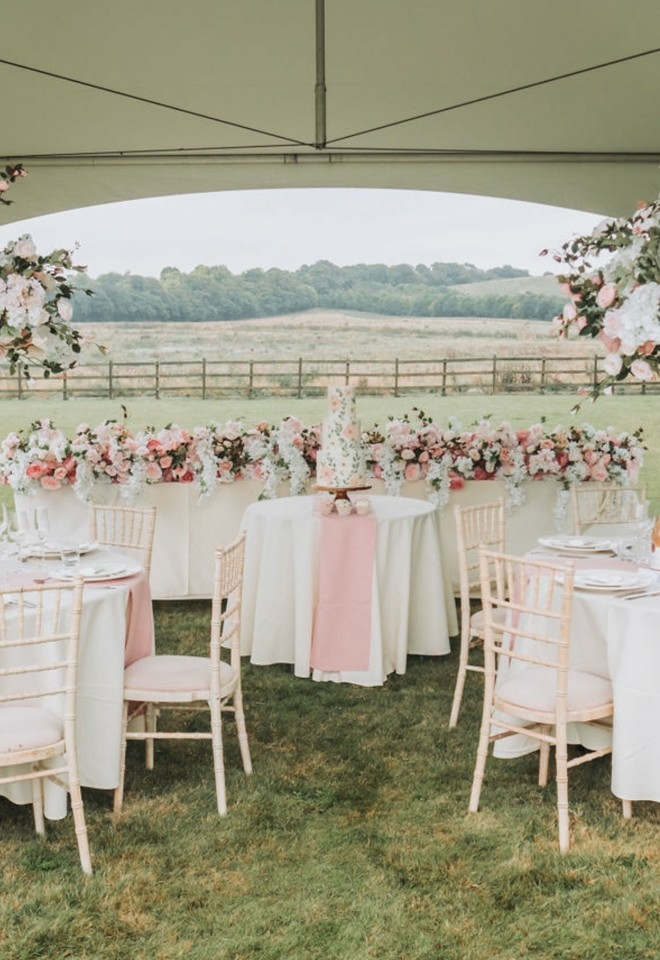 Marque wedding set up at Chilterns View Wedding Venue in Oxfordshire