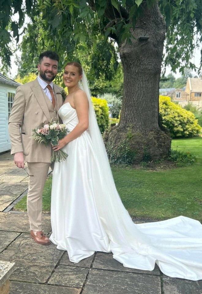 Happy couple after getting married at cotswold house hotel & spa