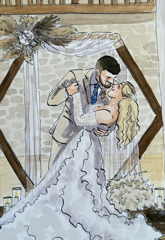 Illustrations by kiwi, wedding artist Oxfordshire