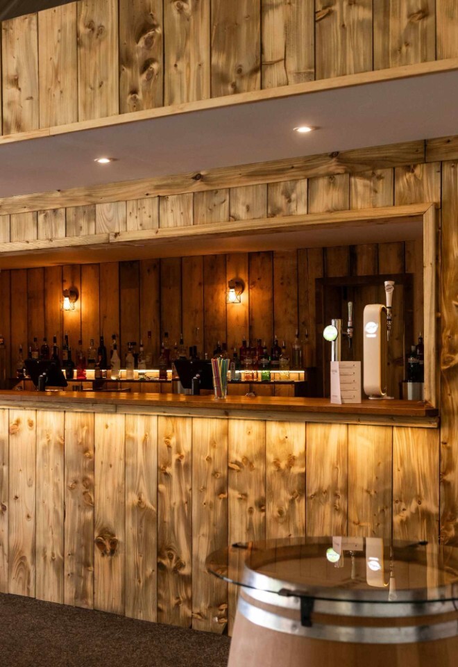 The bar at a country wedding venue in Northamptonshire