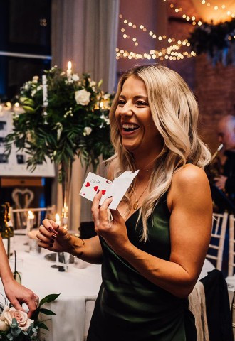 Wedding guests being wowed by Richard Parson - Gloucestershire Magician