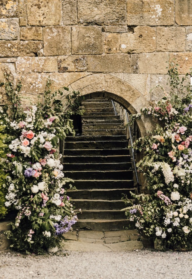 Florals by the stairs