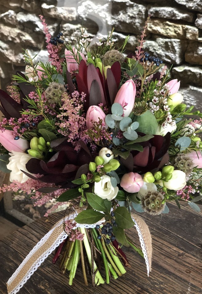 Textured Wedding Bouquet Cripps Barn Cotswold Blooms 