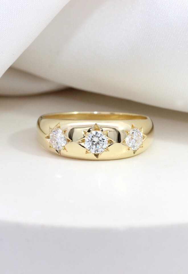 Holts Gems 3 Diamond Star Engagement Ring 